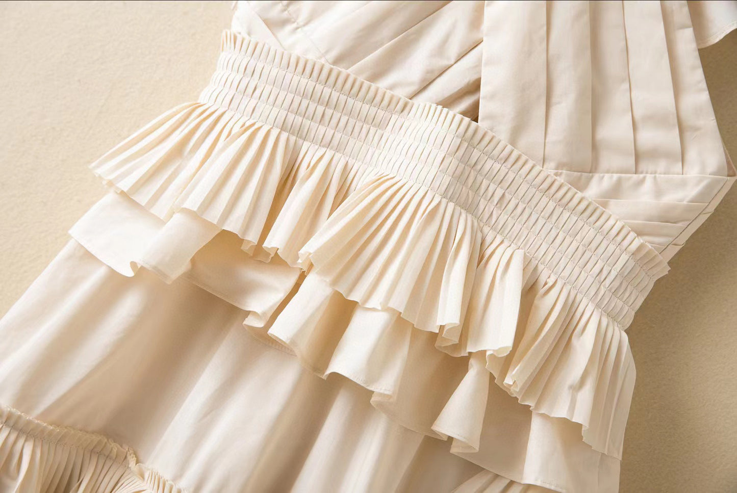 Ulla Johnson midi tiered dress summer cotton ruffles cross chest sleeveless 2208059UJ