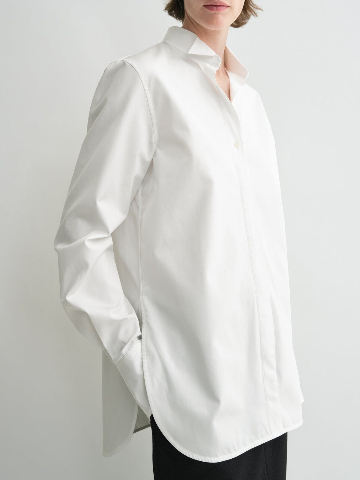 Toteme Women shirt blouse white cotton long sleeve wingtip-collar front button button cuffs 2503080TT
