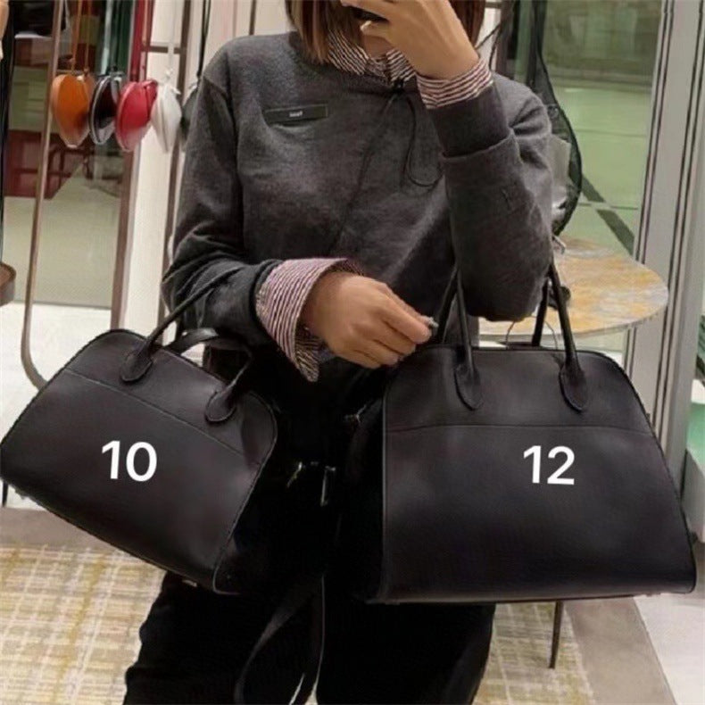The Row Women Handbags Calfskin Zipper Shell Shape Tote Bag Double Handles Shoulder bags Black Brown Coffee 2501053TR