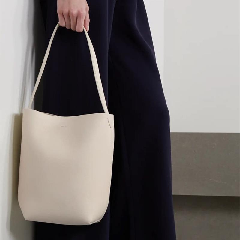 The Row Handbag Tote Bag for Women Calf Skin Brown Black Beige Gray Medium Size Zipper-Free 2501051TR