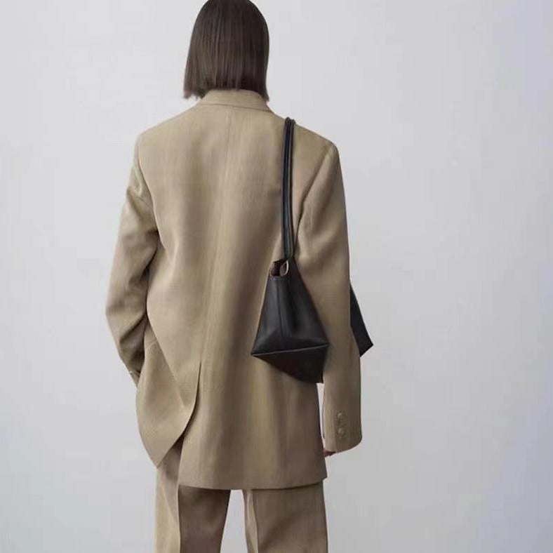 The Row Women Handbags Shoulder Bags Leather Minimalist Tote Bags Brown Black Zipper Double Handles Square Shape 2501052TR