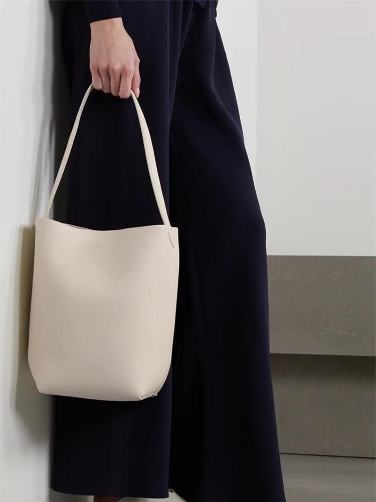 The Row Handbag Tote Bag for Women Calf Skin Brown Black Beige Gray Medium Size Zipper-Free 2501051TR