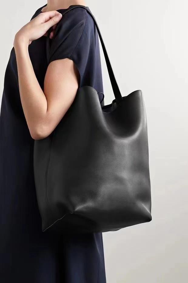 The Row Handbag Tote Bag for Women Calf Skin Brown Black Beige Gray Medium Size Zipper-Free 2501051TR