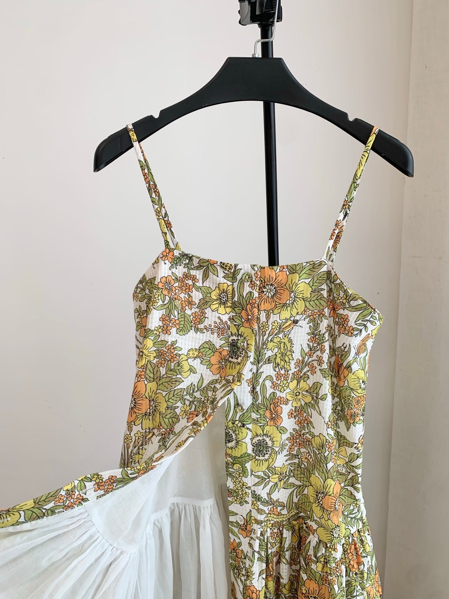 Alemais Strap Cami Slip Mini Dress Retro Garden Floral Bug Print Cotton Silk Fabric 2608049AL