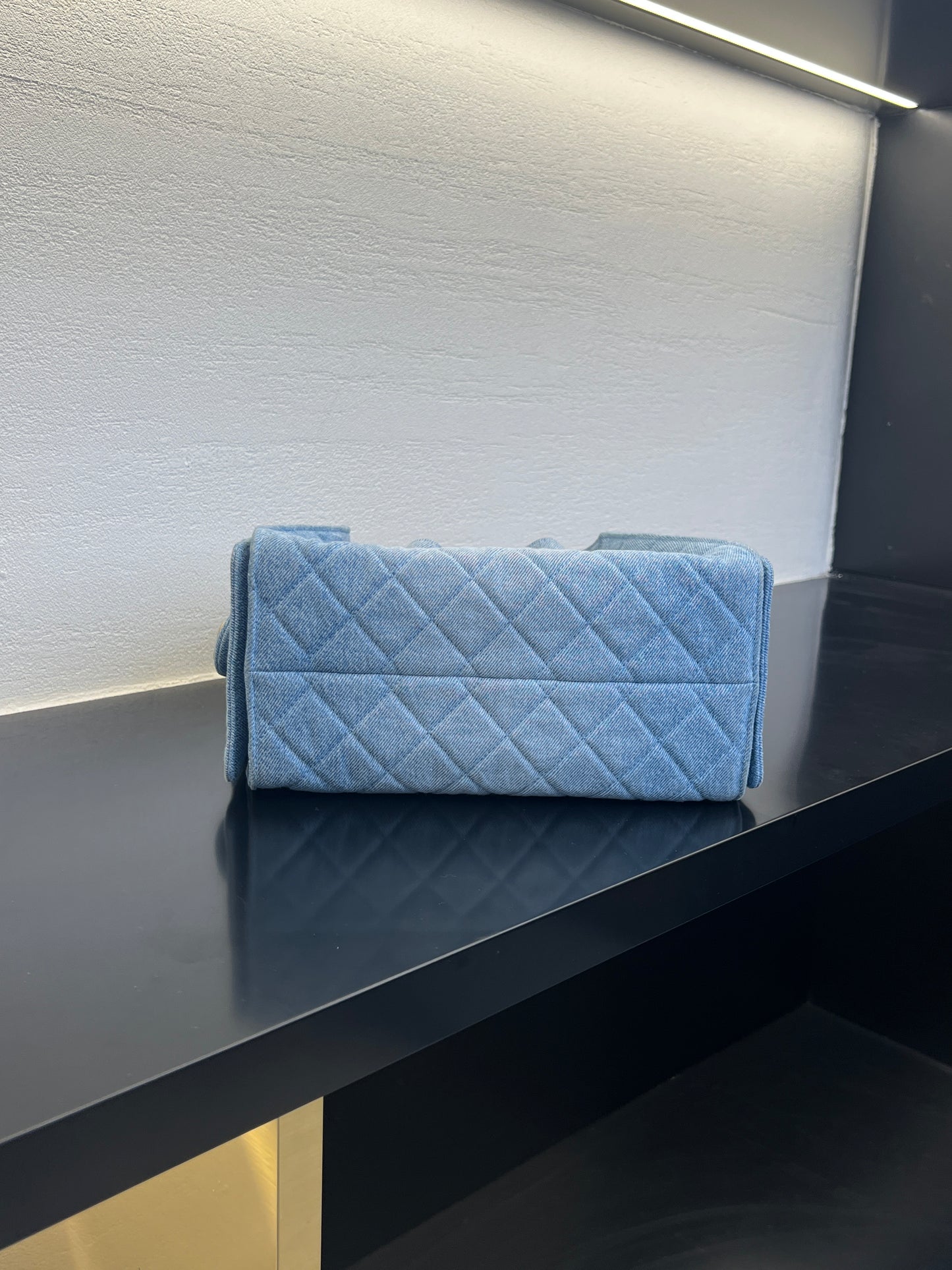 Ch@nnel 25 Bag Handbag denim size S light blue metal strap logo buckle 2506069CH
