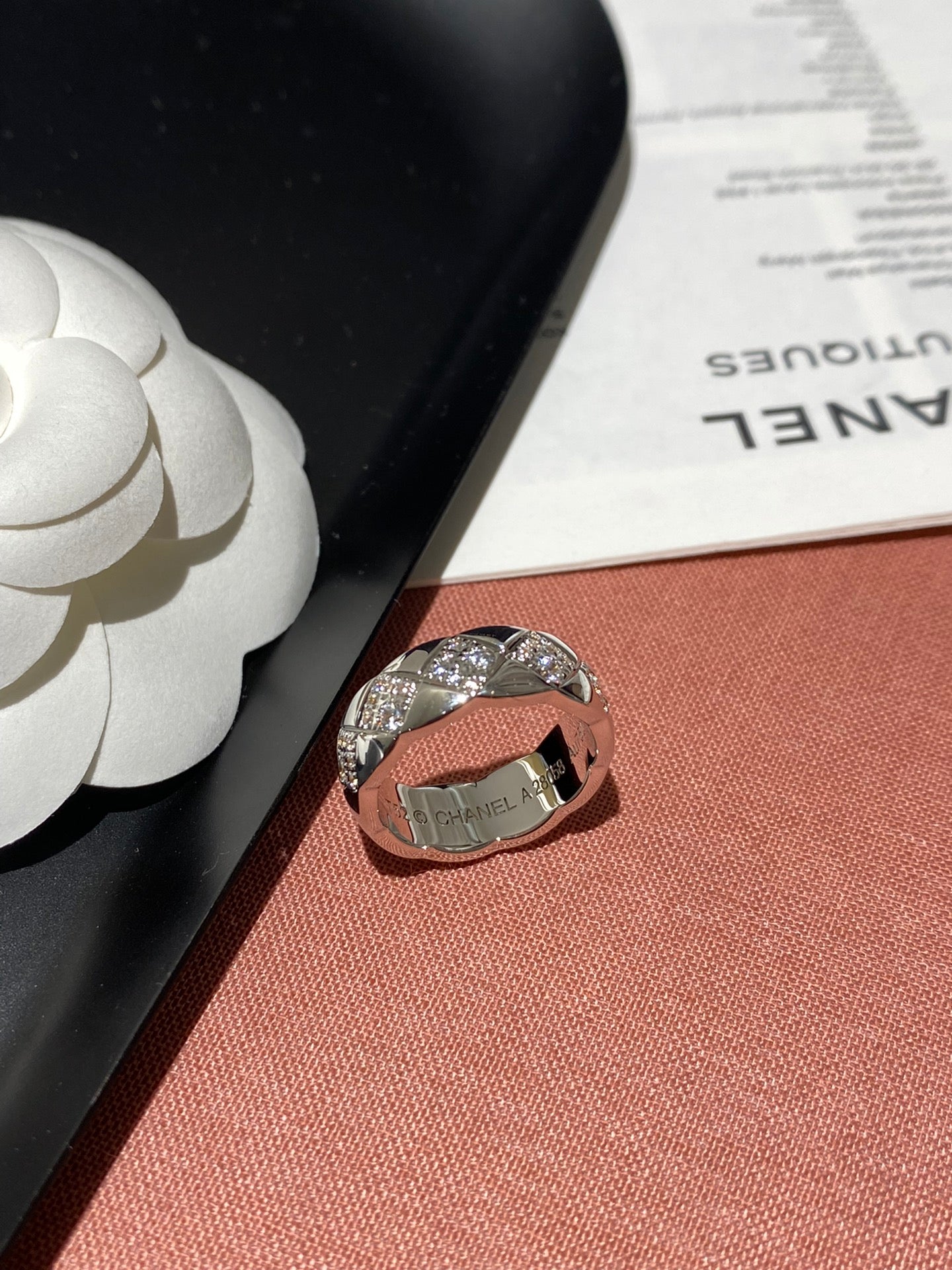Chanel Coco Crush Rings Gold Silver Full Rhinestone Rhombus