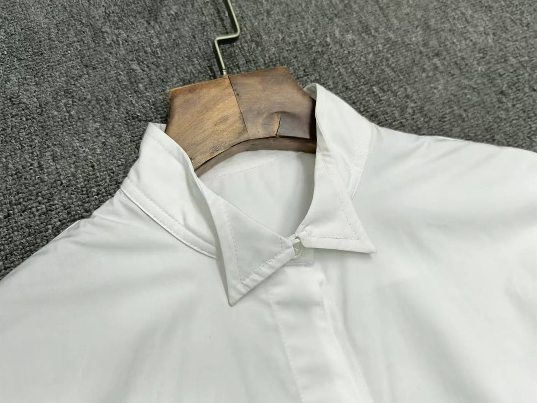 Toteme Women shirt blouse white cotton long sleeve wingtip-collar front button button cuffs 2503080TT