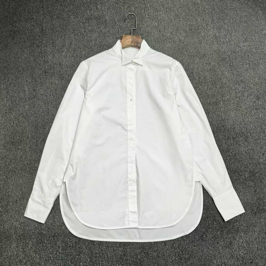 Toteme Women shirt blouse white cotton long sleeve wingtip-collar front button button cuffs 2503080TT