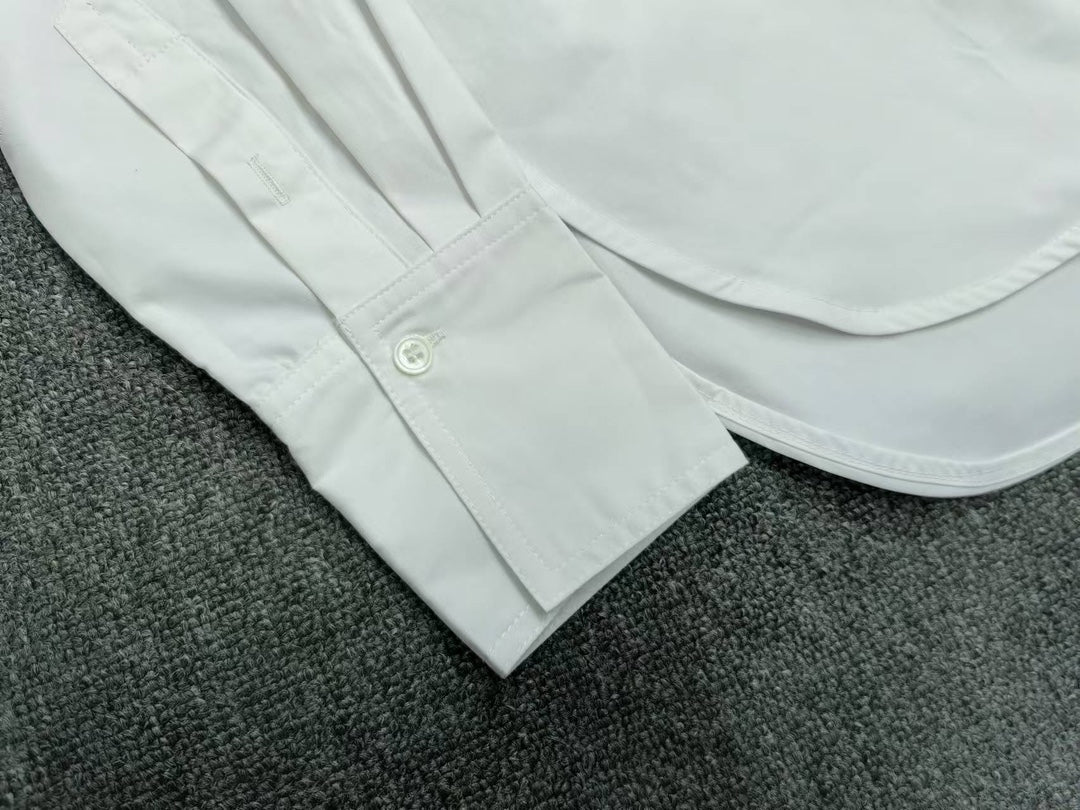 Toteme Women shirt blouse white cotton long sleeve wingtip-collar front button button cuffs 2503080TT