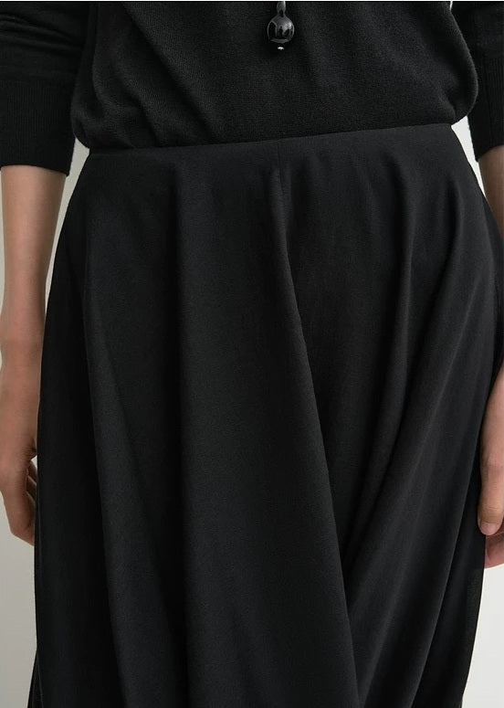 Toteme Cocoon skirt rear zip lyocell cotton blended draped design high-waisted asymmetric hem 2505092TT