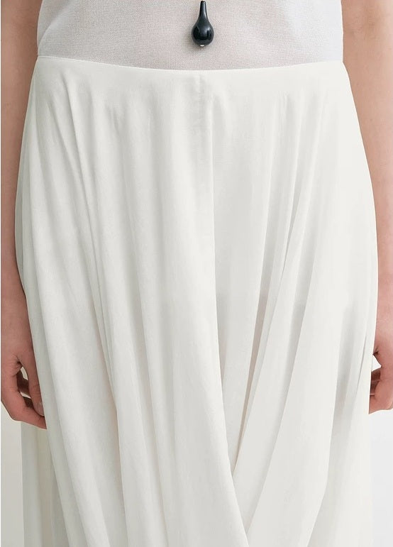 Toteme Cocoon skirt rear zip lyocell cotton blended draped design high-waisted asymmetric hem 2505092TT