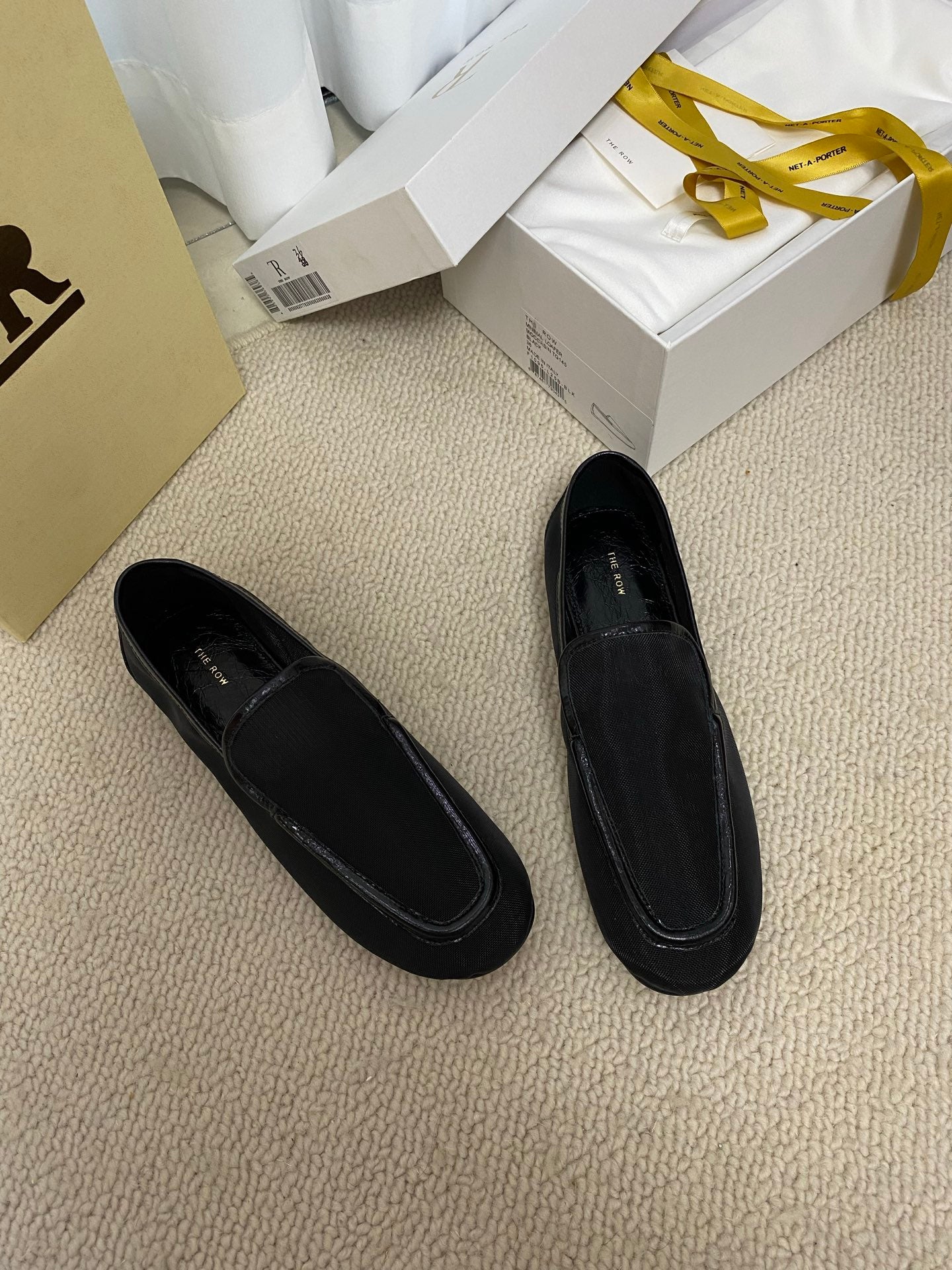 The Row Breathable Mesh Fairy Loafers camel black white rubber sole leather pad summer 2505044TR