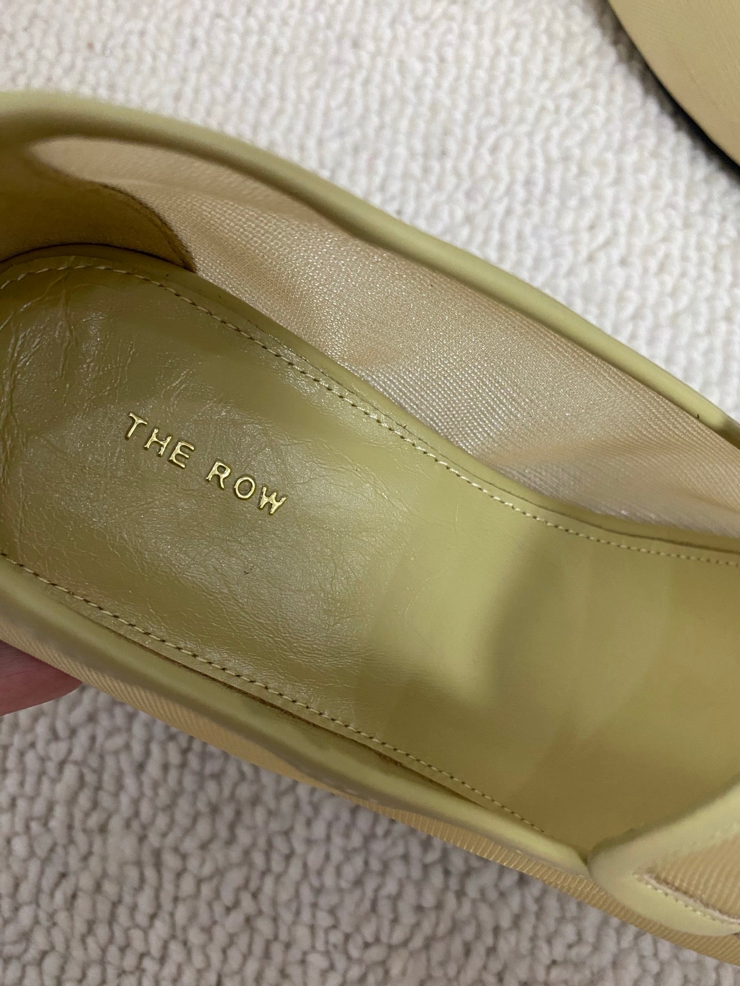 The Row Breathable Mesh Fairy Loafers camel black white rubber sole leather pad summer 2505044TR