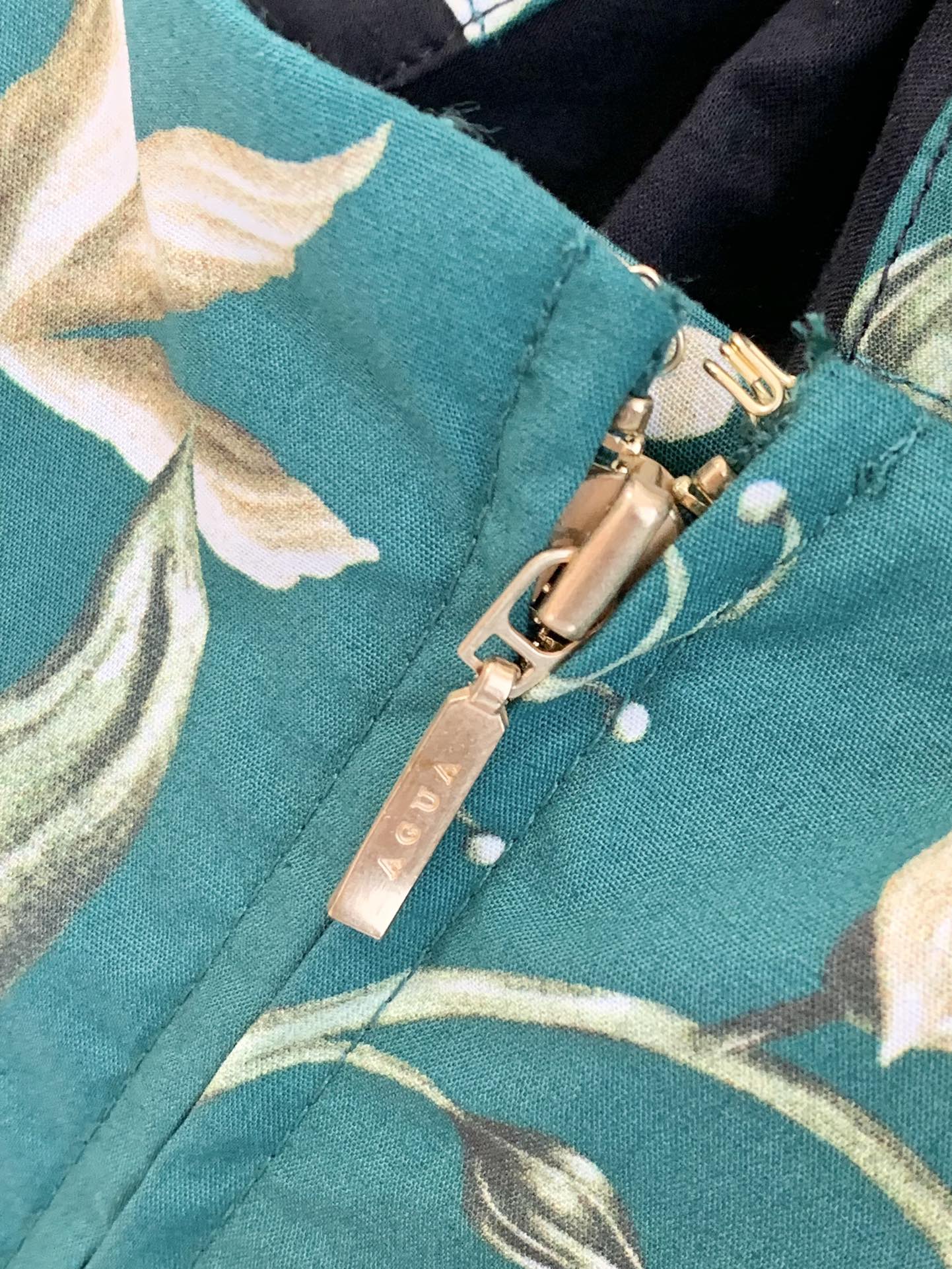 Agua Manzanilla Esmeralda floral-print dress green cotton floral print embroidery ruffled 2503083Agu