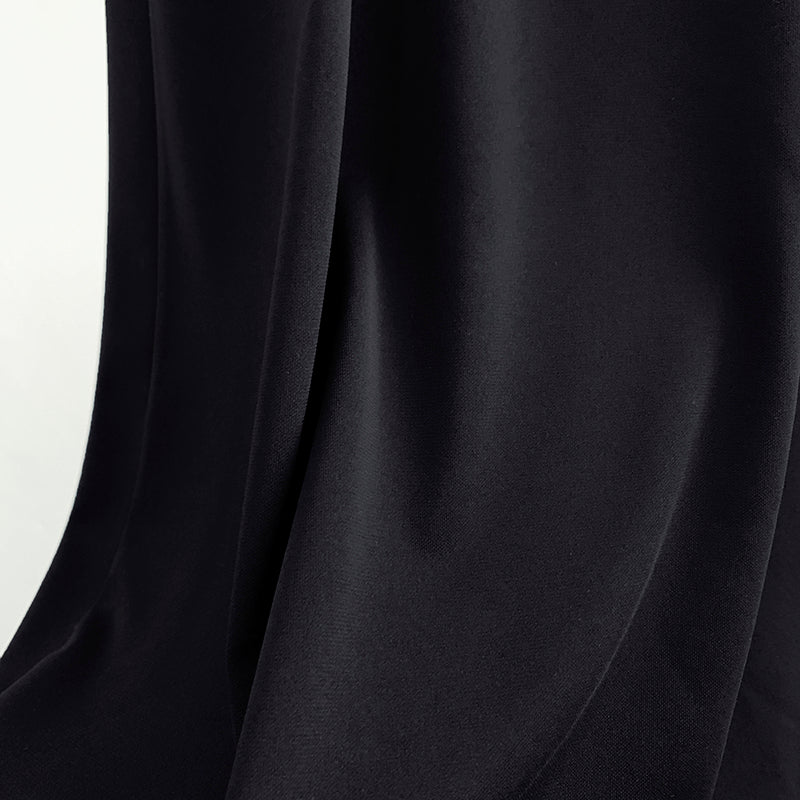 2412003TT Toteme Black Maxi Dress Viscose Long Sleeve Slim Elastic Long Length Slanted Neckline