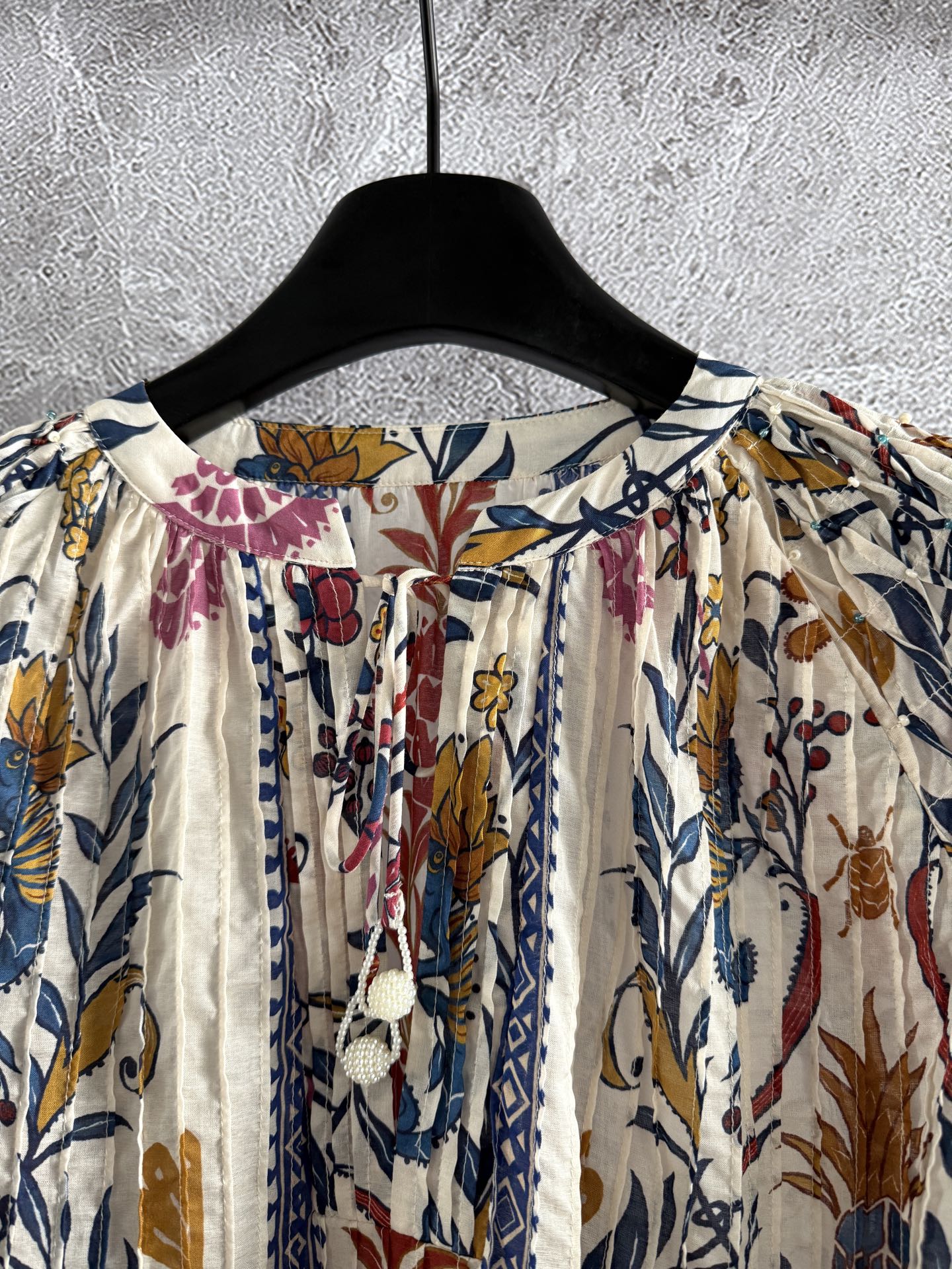 Farm Floral Print set loose shirt midi skirt viscose pleated loose ruffles elastic calf lace 250604Farm