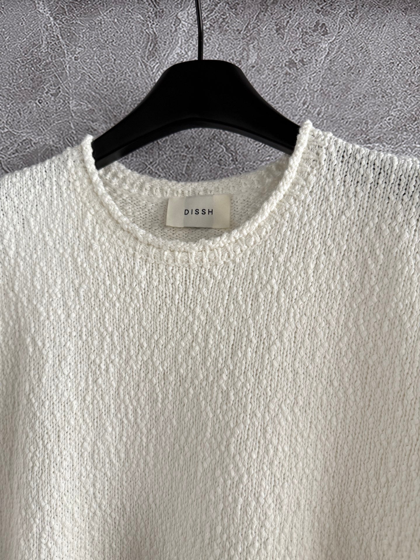 Dissh Cotton knitted Pullover Pants set beige color short sleeve wide leg tassle edge 2506074dissh
