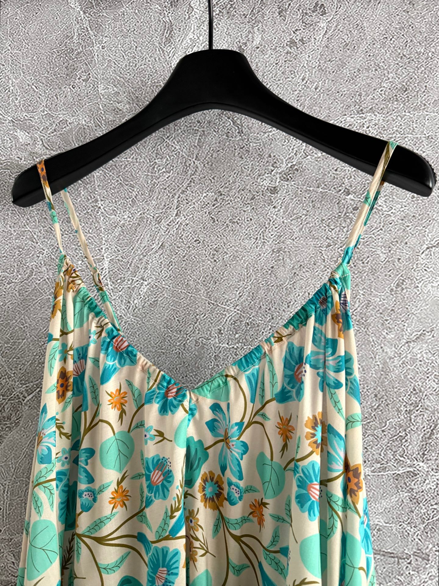 Spell Summer Midi Dress Blue Floral print sleevless spaghetti strap drawstring bust 2506049spell