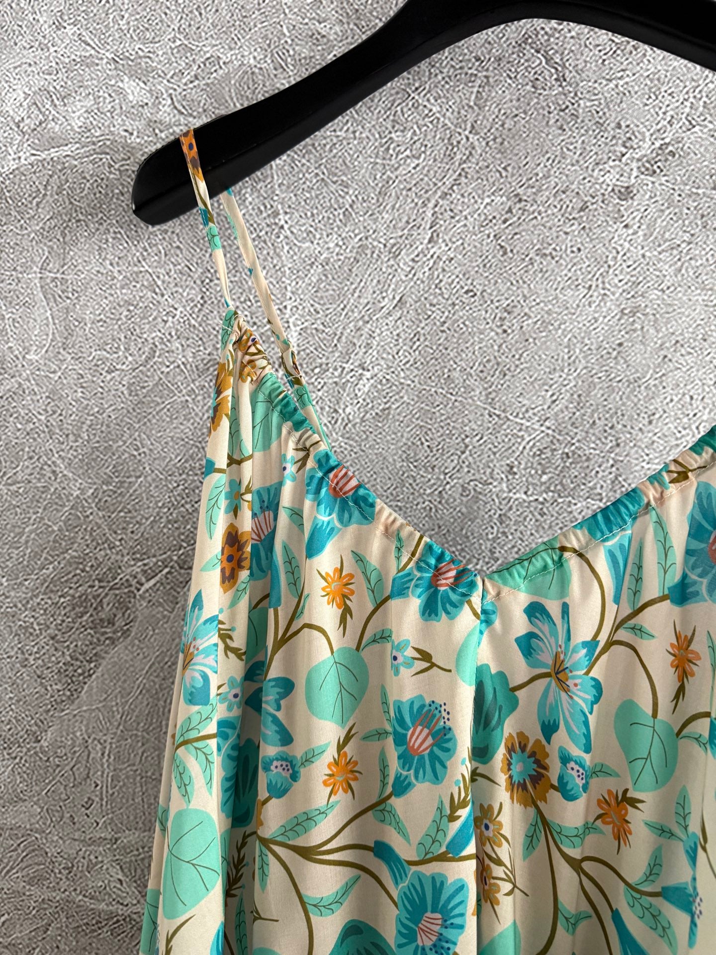Spell Summer Midi Dress Blue Floral print sleevless spaghetti strap drawstring bust 2506049spell