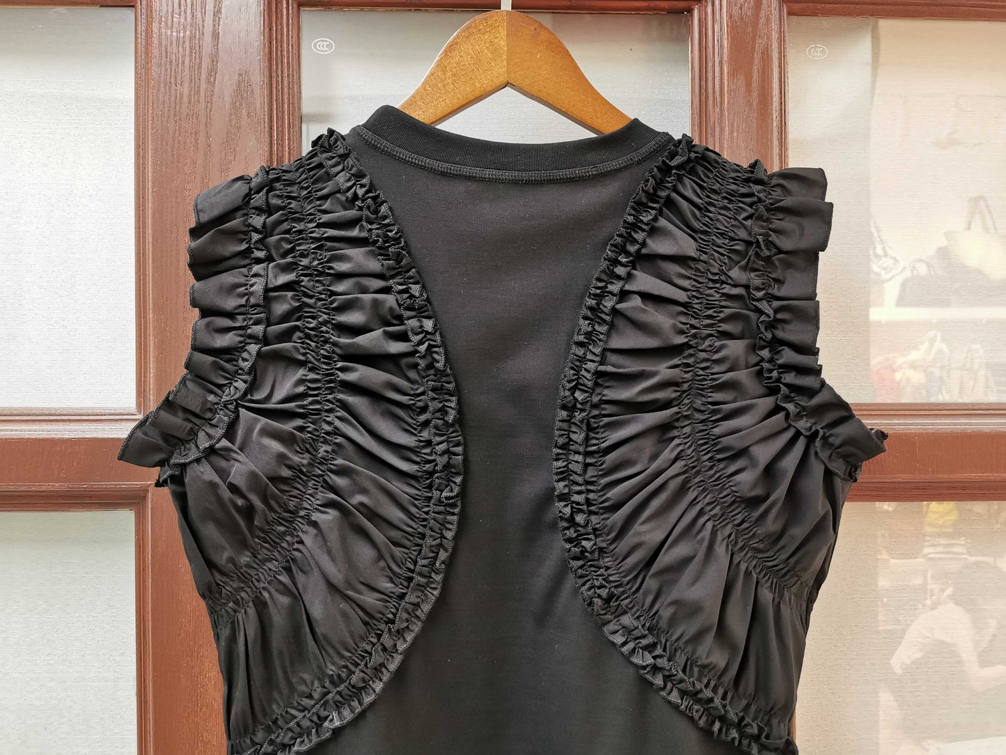 Ulla Johnson Summer Tank Top Shirt Sleeveless Black Pleated Ruffles Cotton Round-Neck 2506051UJ