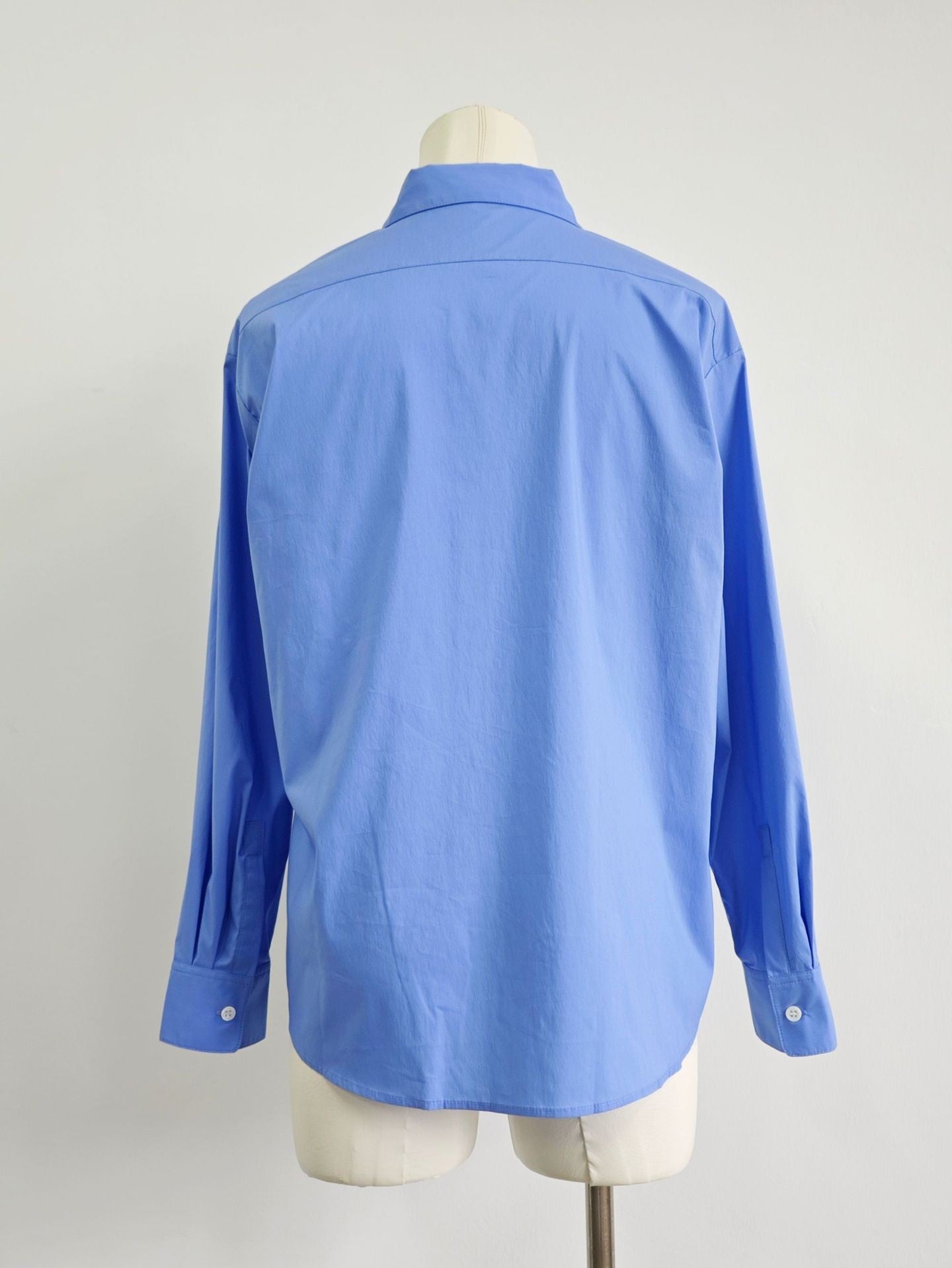 The Row Women Shirt Blouse Tops Solid Light Blue Long Sleeve Front Hide Button 2503024TR