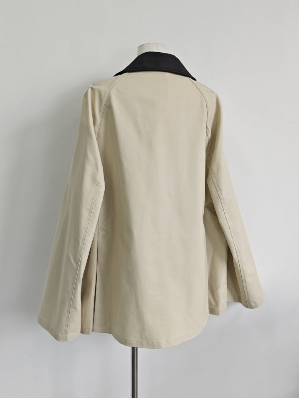Toteme Summer Country jacket Cotton Beige Color front press-stud and zip pockets corduroy collar 2503023TT