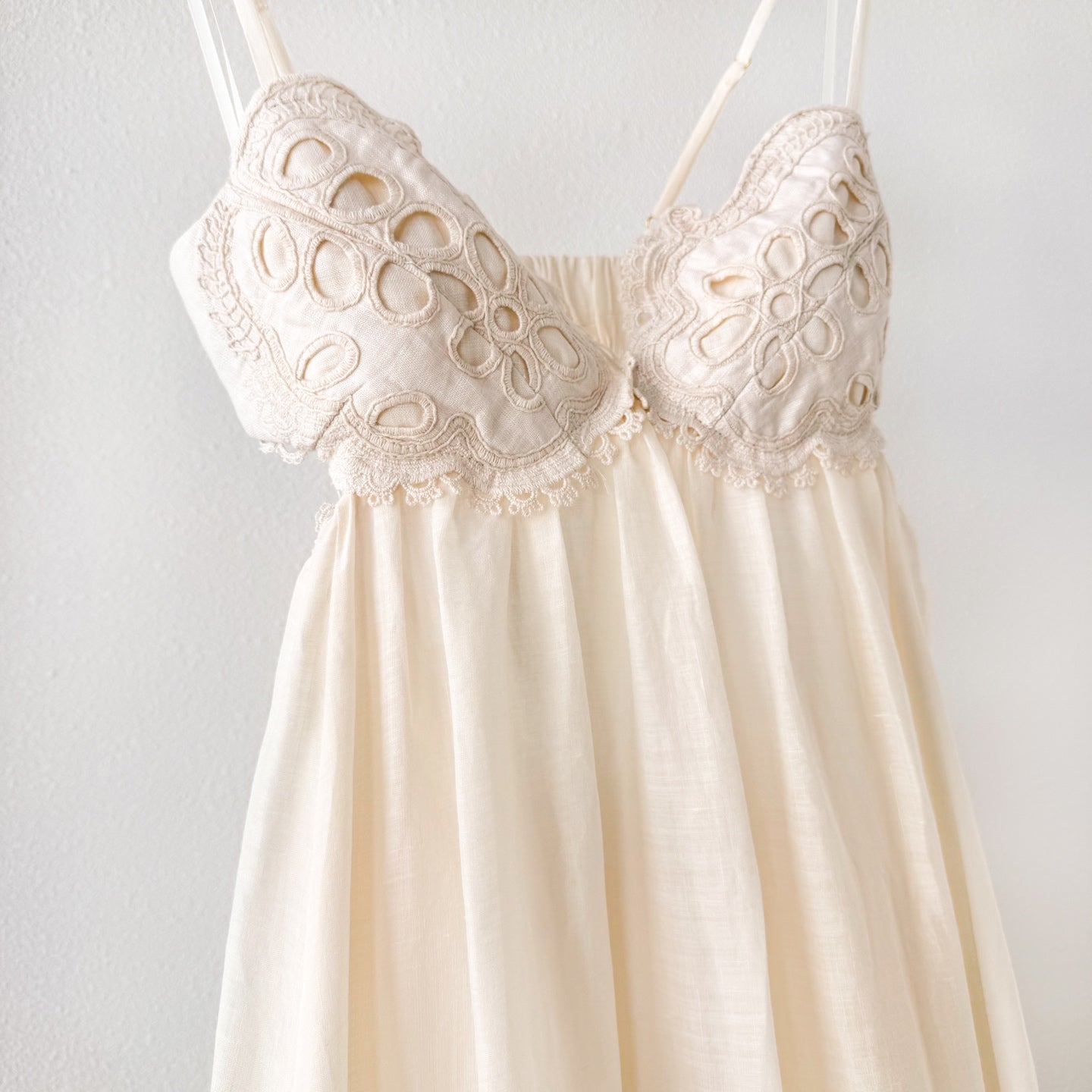 Zimmermann floral-embroidered midi dress beige spaghetti straps V-neck backless 2506022Zim