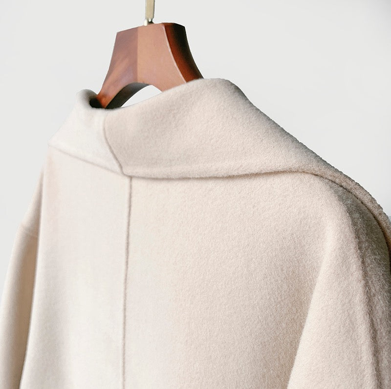 Toteme woolen coat long jacket beige color oversize side-slit pocket long sleeve 2111003TT