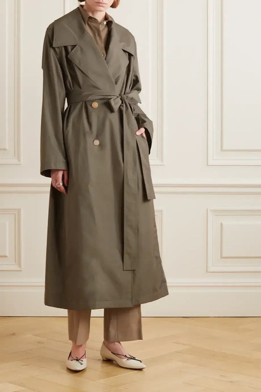 2309018TR The Row Winter Trench Army Green Pocket Oversize Long Sleeve Belted Midi Lenght