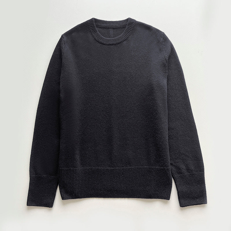 2209058TR The Row Winter Knitted Pullover O-neck Cashmere Wool Long Sleeve Oversize Black