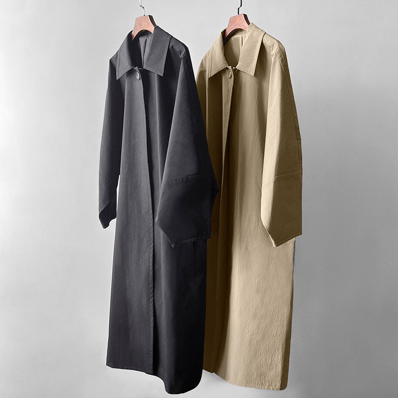 Toteme Midi Trench Coat Jacket Cotton Blended Ont-Button Cocoon Shape Oversize 2303004TT