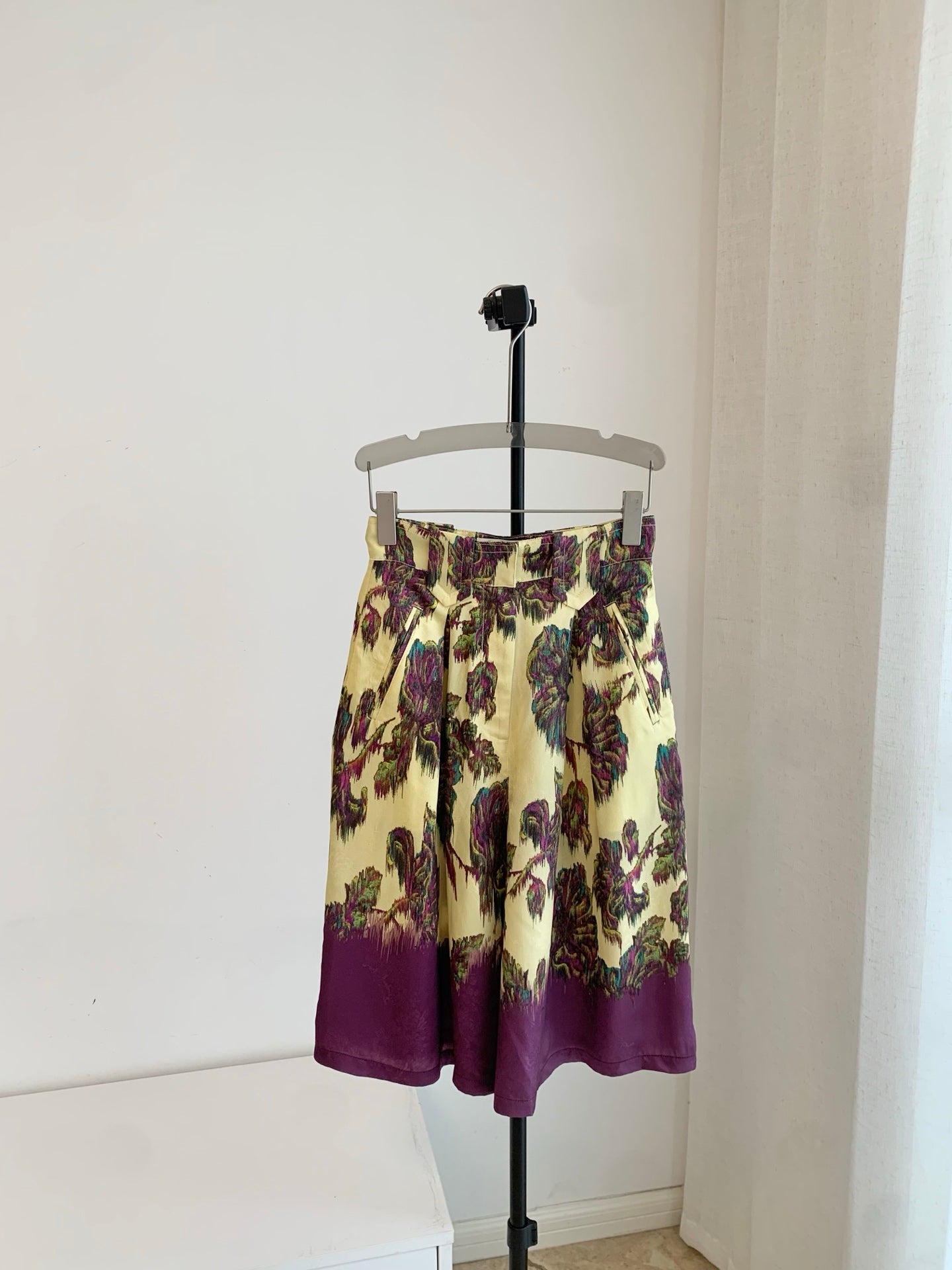 Alemais Viscose Jacquard Floral Print Stand‑collar Top & Wide‑leg Shorts Co‑ord Set 2608050AL