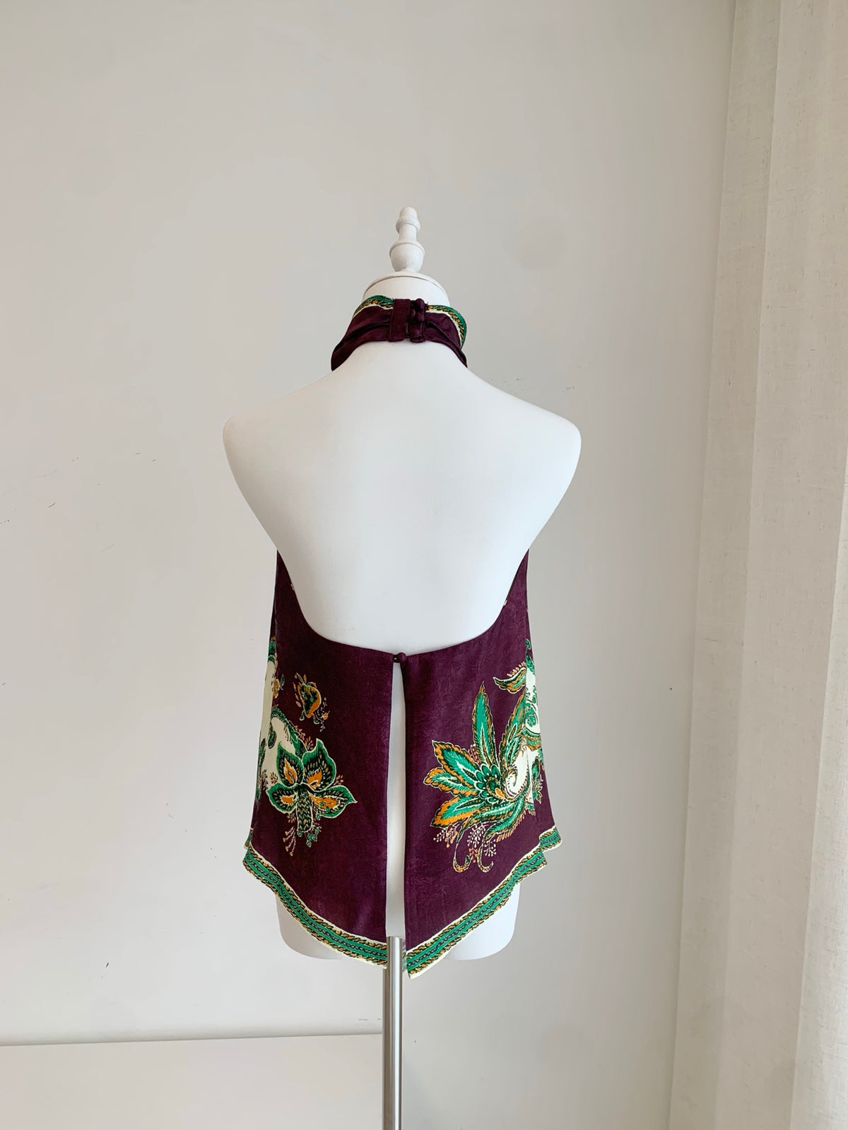 Alemais Halter Neck Two‑Piece Set Retro Paisley Silk Top Wide Leg Palazzo Pants 2608075AL