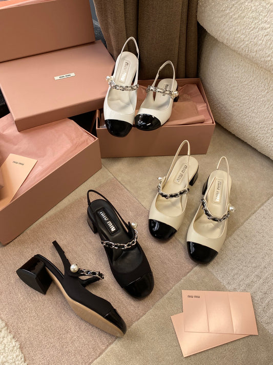 Shoes MiuMiu bar shoes sandal leather assorted colors 3.5cm heels black white nude low heels