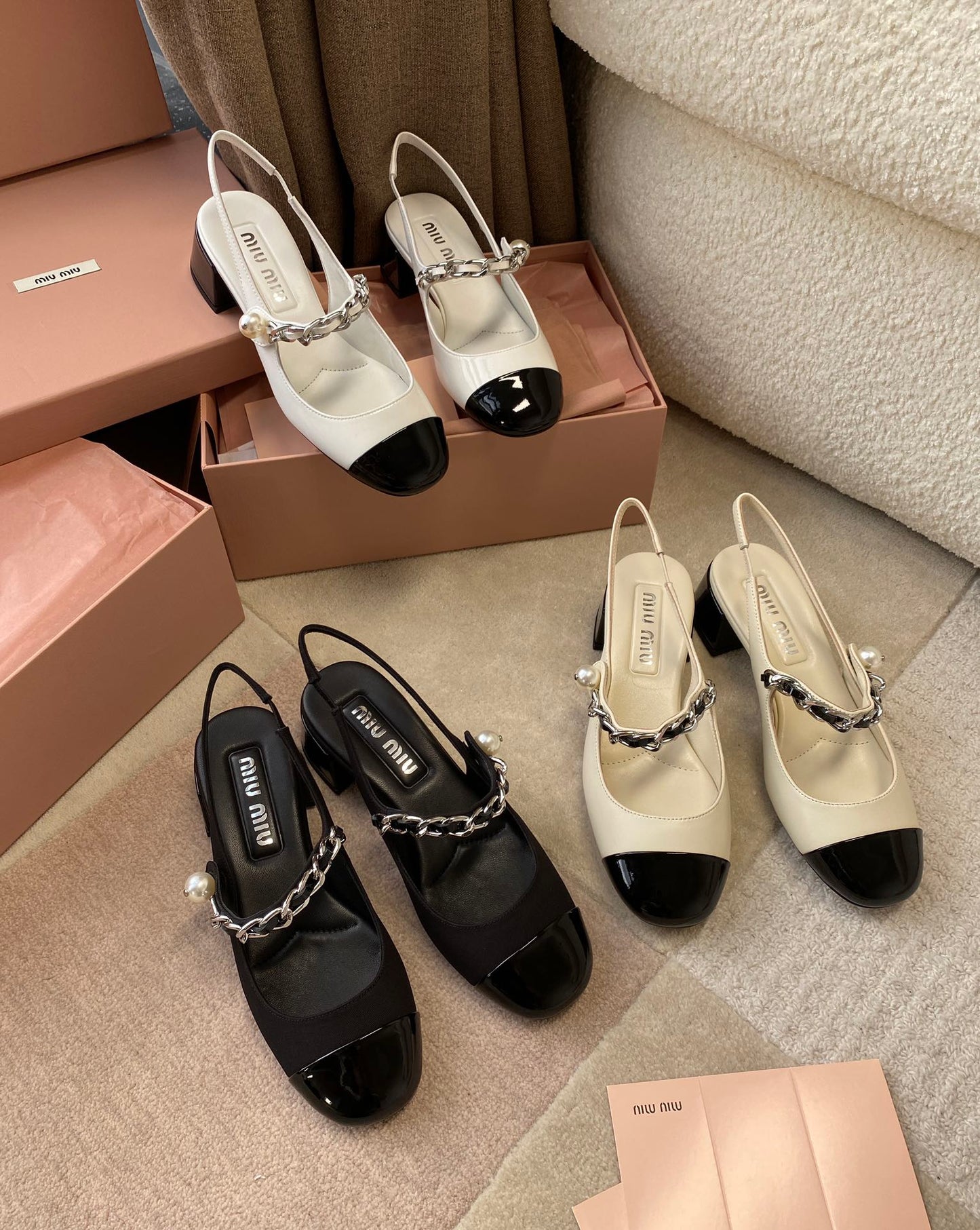 Shoes MiuMiu bar shoes sandal leather assorted colors 3.5cm heels black white nude low heels