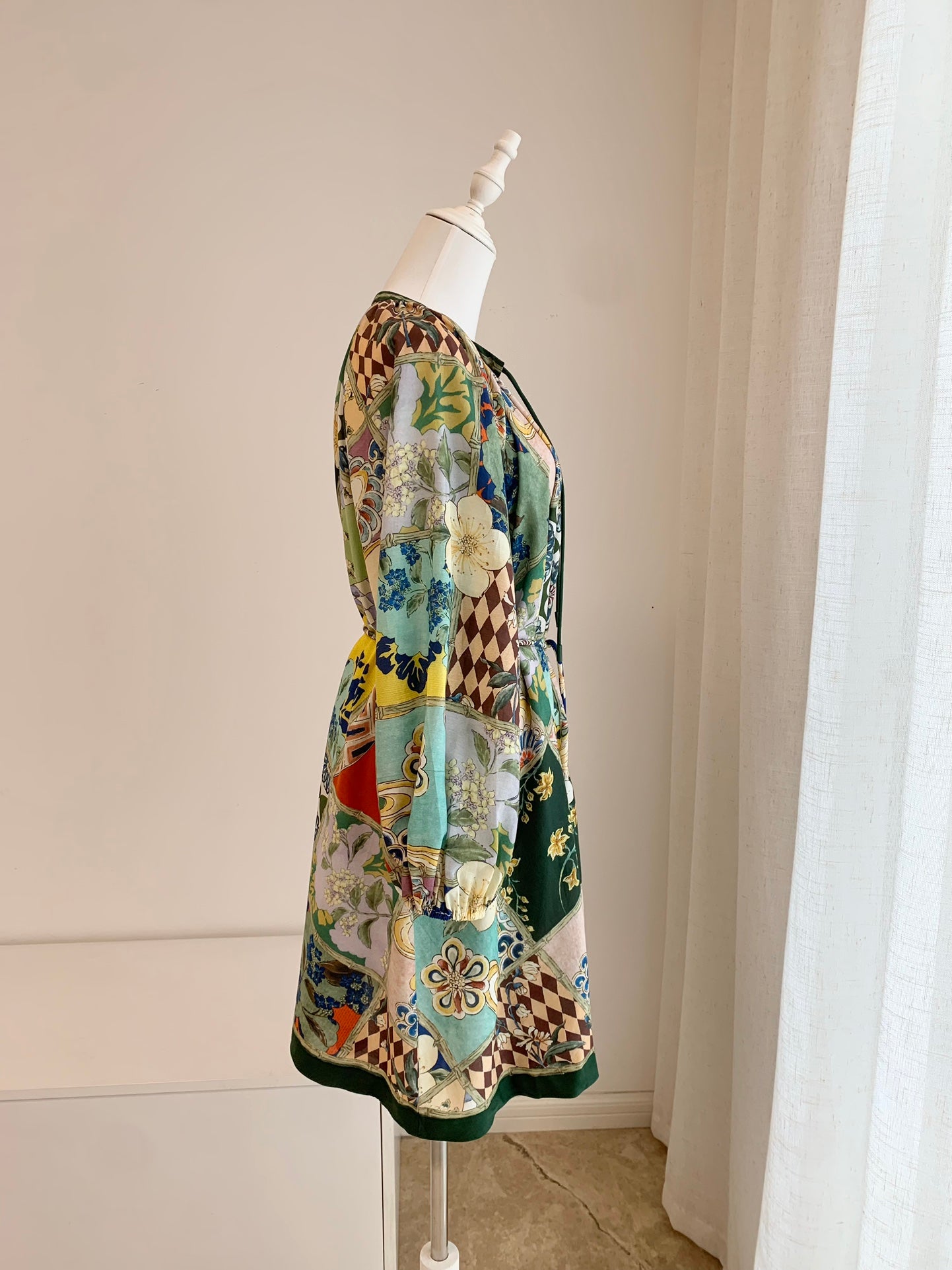 Alemais Bianca mini dress multicolour floral print round neck long sleeves thigh-length 2507032AL