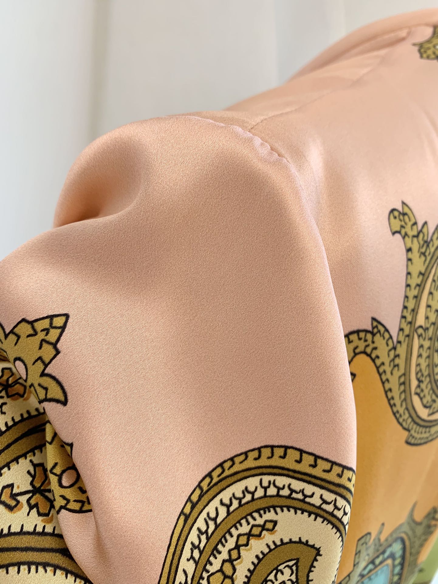 Alemais Midi Dress Multi-Color Silk Turtle Collar Loose Waist Flare Long Sleeve Waist Belt 2508100AL