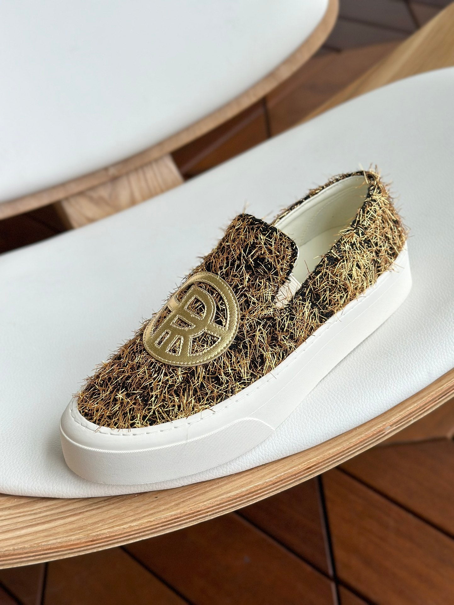 The Row Shoes espadrilles metal fiber flat sheep skin casual 2408002TR