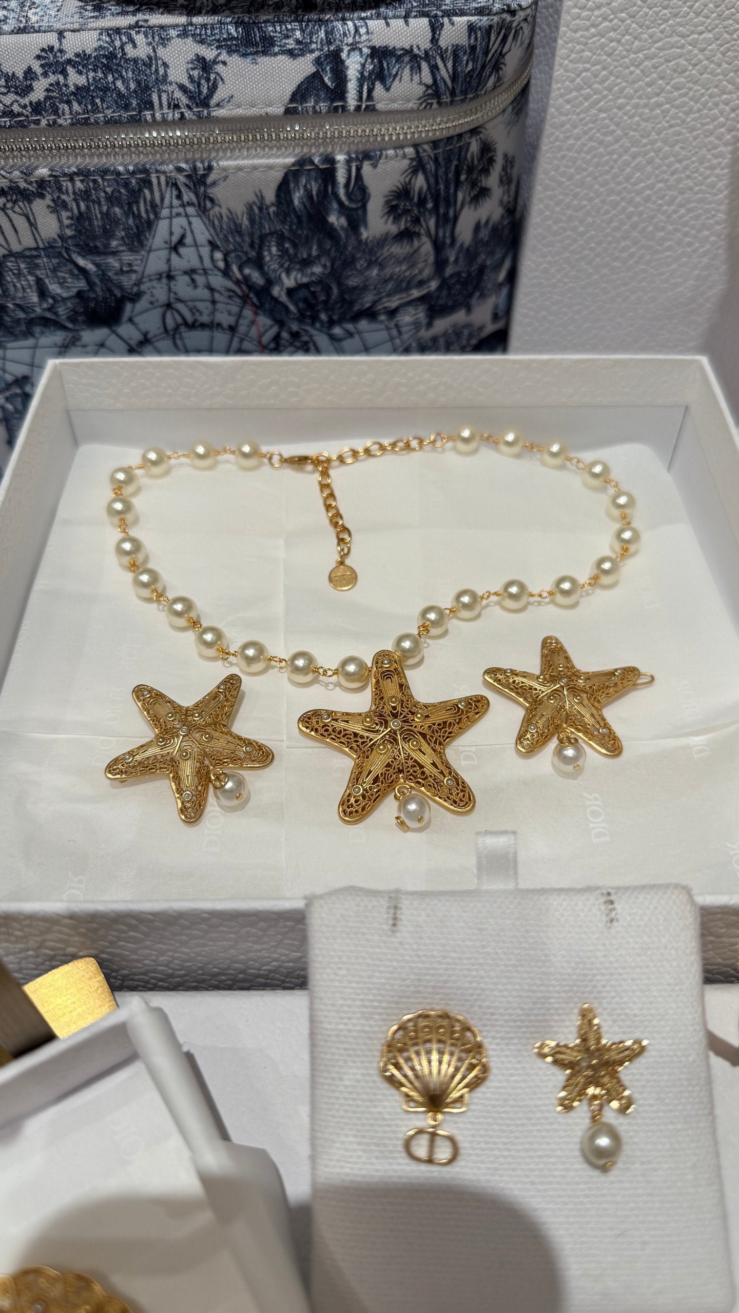 Dior Brooch Pin golden relief hollow-carved sea star flower patterns CD letters