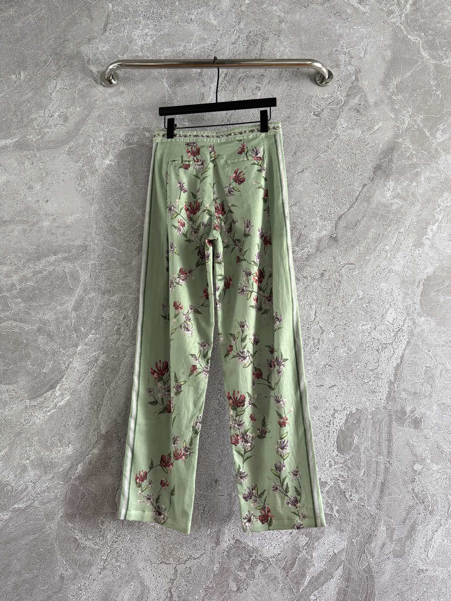 Agua Florecer shirt trousers green embroidery waist side pocket long sleeve loose design 2505003AGU