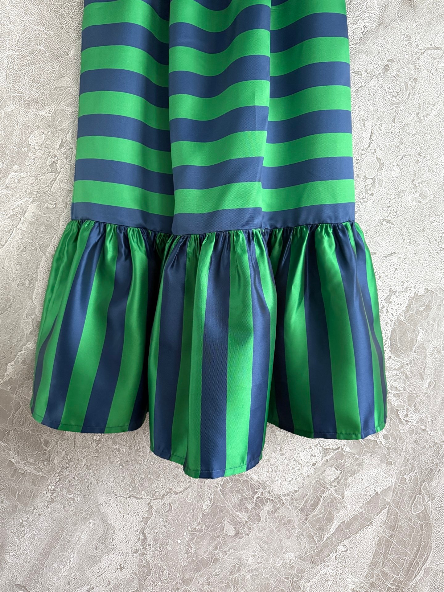 MariadelaOrden Sleeveless shirt Midi Skirt Green Stripe Chinese Knot Button High Waist 2506082marie