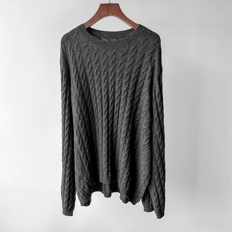 Toteme cable cashmere sweater multi color long sleeve oversize solid color 2012006TTM