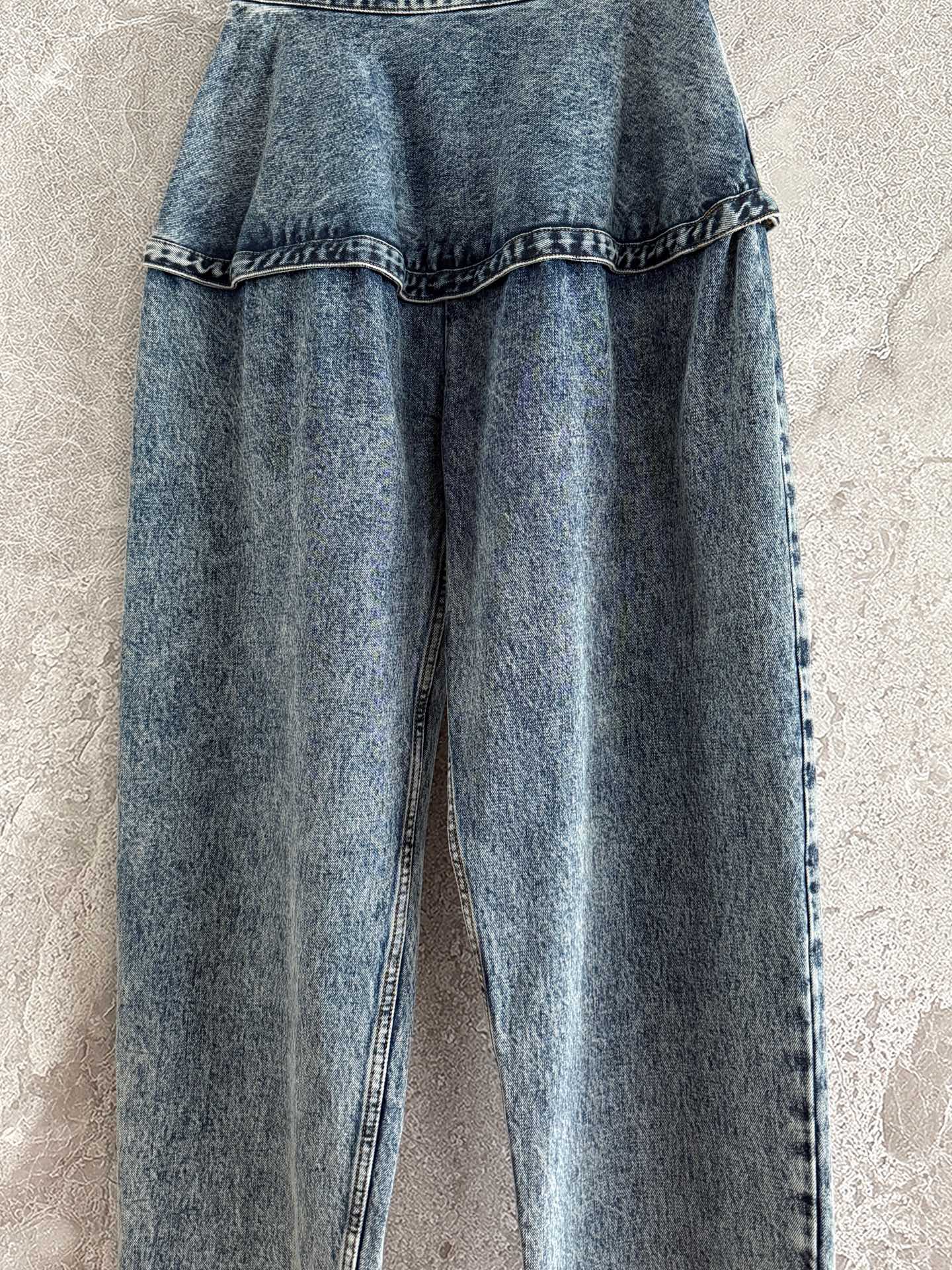 Alaia Jeans Side Button Fasten Buttom Ruffles Hips Denim Blue Cotton Pocket 2603001Alaia