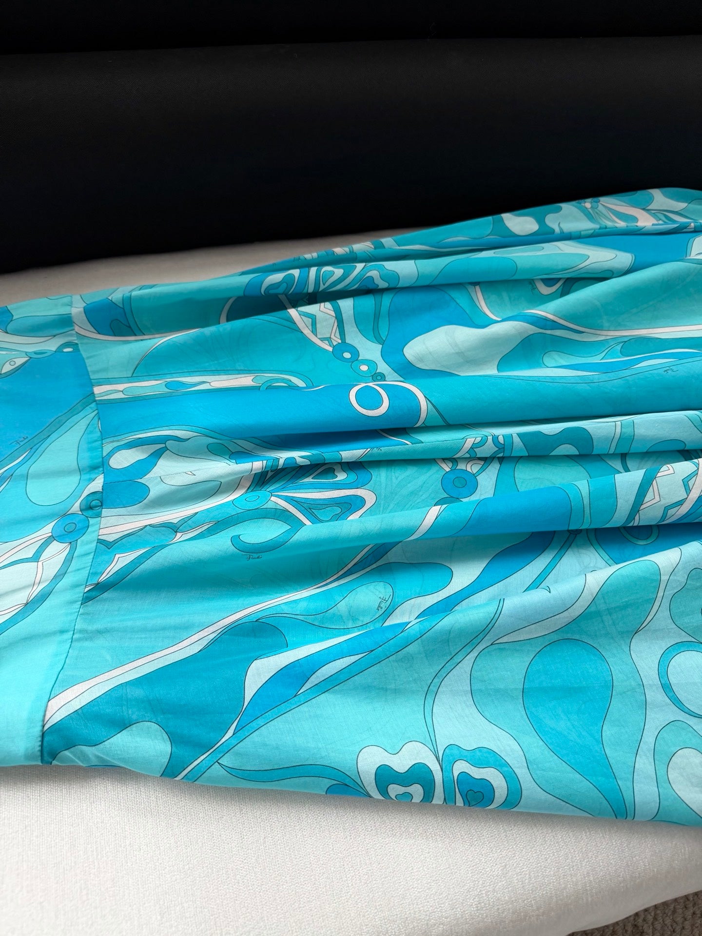 Pucci Orchidee-print cotton shirt max skirt long sleeves hight waist side-zip 2603002Pucci