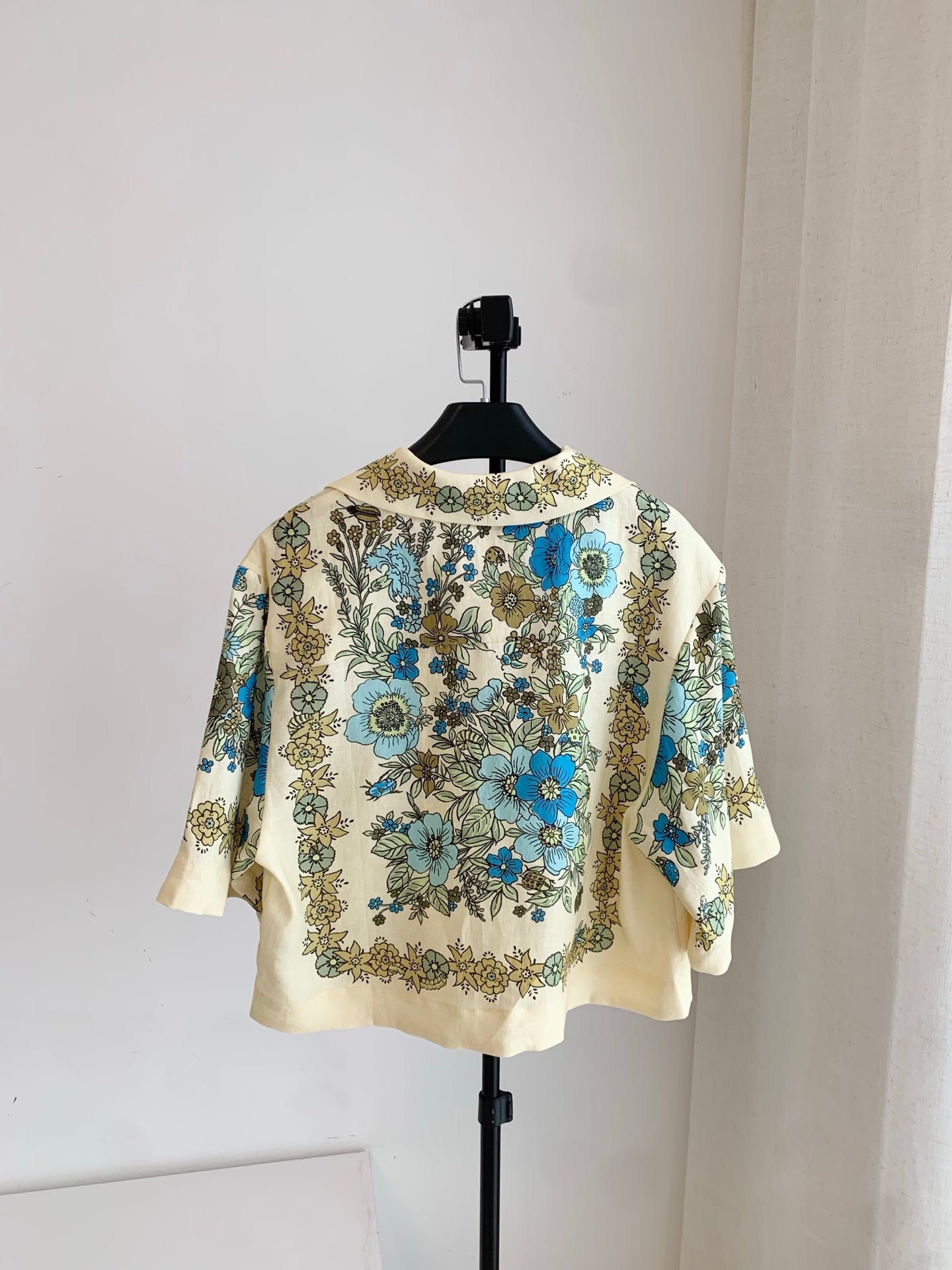Alemais Women 100% Linen Two‑Piece Set Vintage Floral Cropped Top Wide Leg Pants Outfit 2608047AL