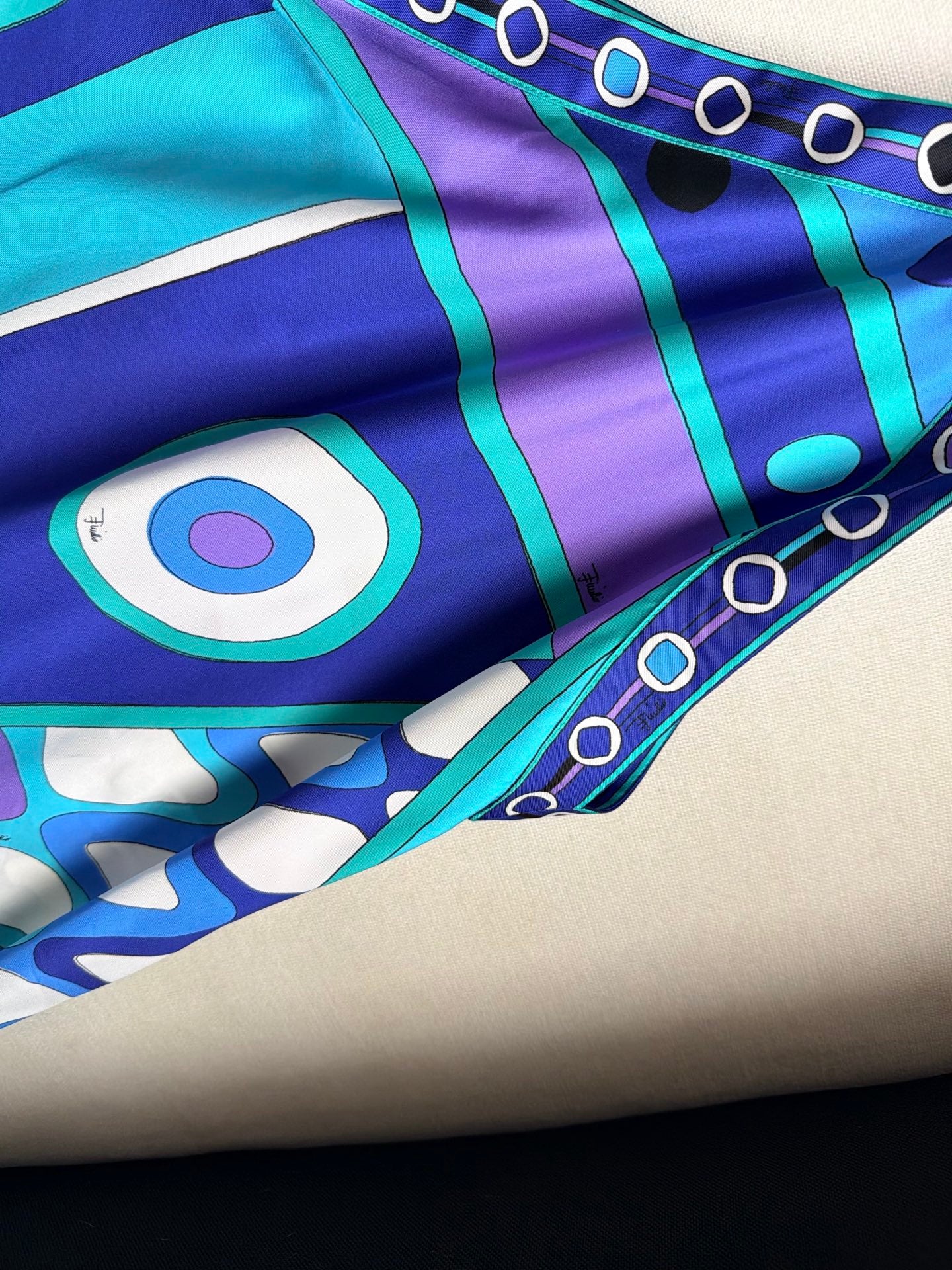 Pucci Women 100% Silk One‑Shoulder Midi Dress Retro Geometric Asymmetrical Hem 2608070Pucci