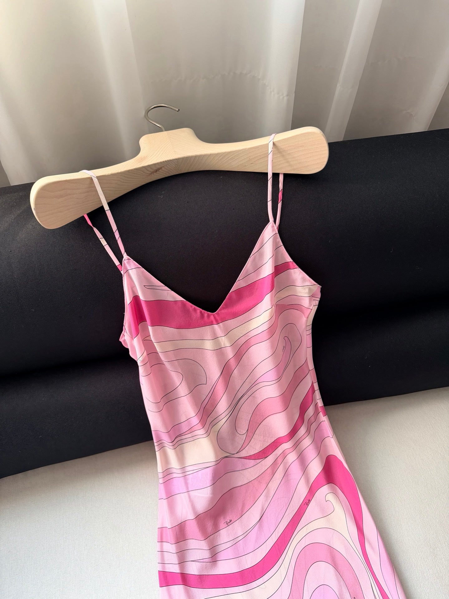 Pucci Women Pink Swirl Print 100% Silk Maxi Slip Dress Elegant Summer Holiday Outfit 2605025Pucci