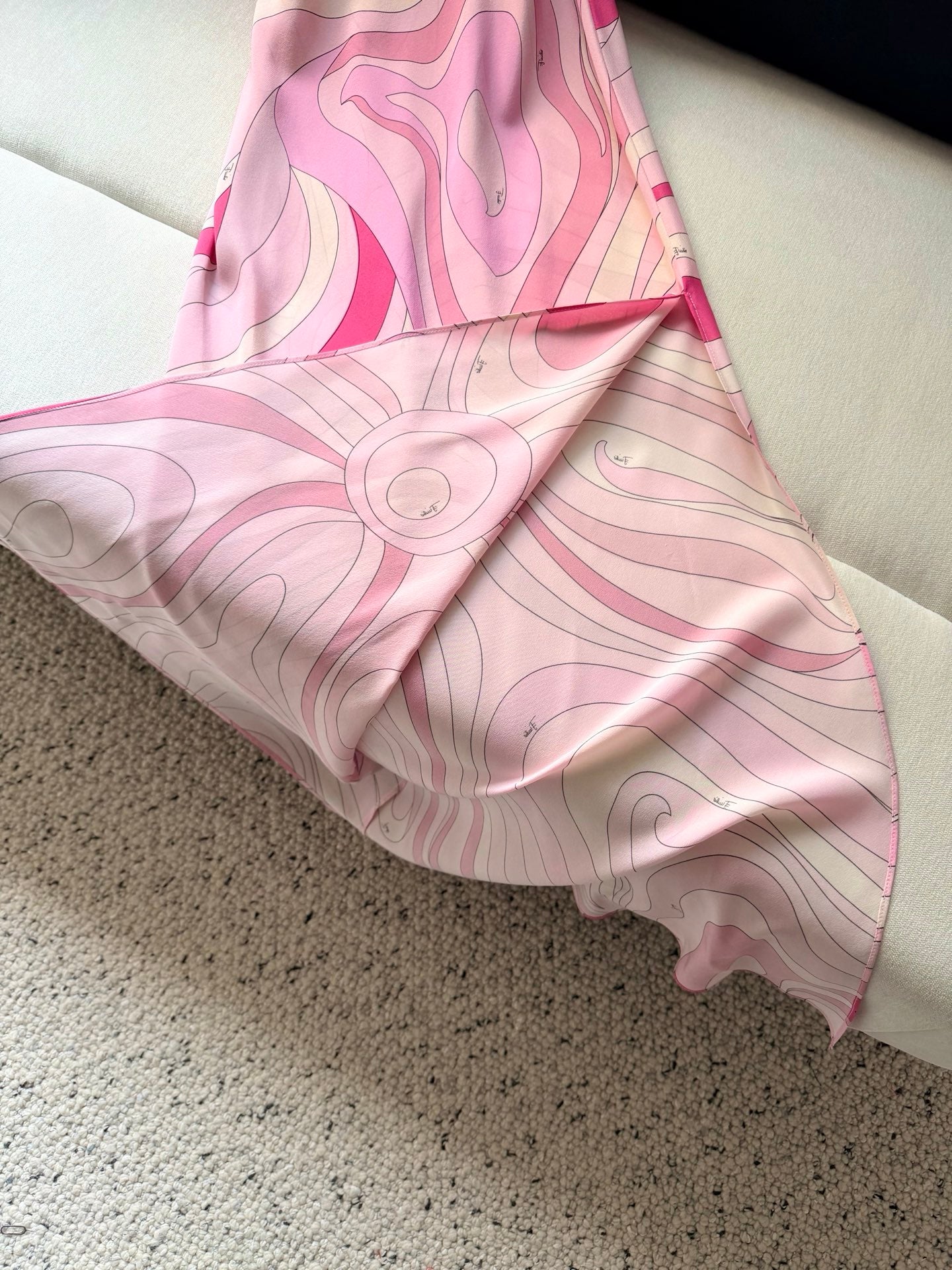 Pucci Women Pink Swirl Print 100% Silk Maxi Slip Dress Elegant Summer Holiday Outfit 2605025Pucci