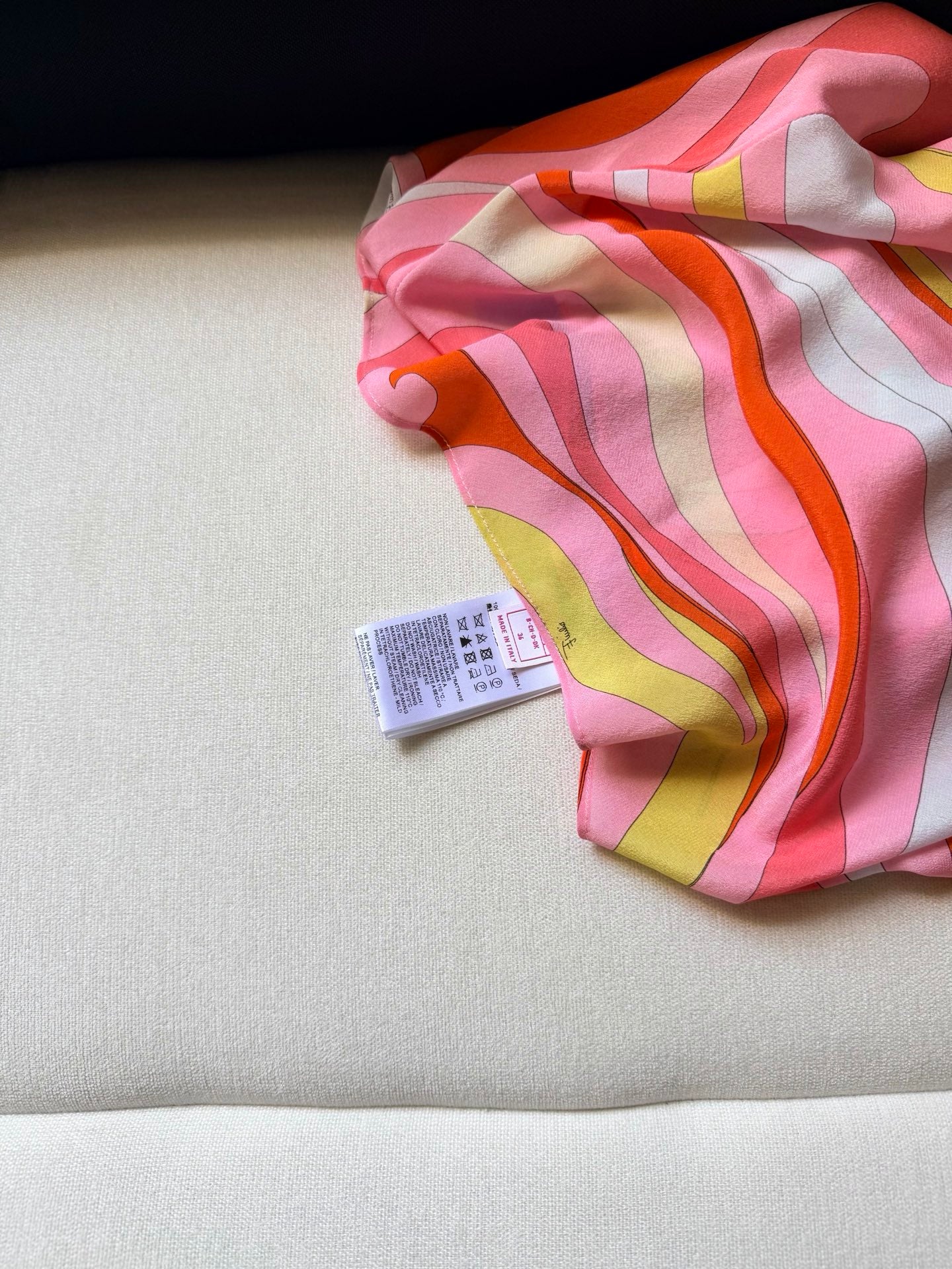 Pucci Women V‑Neck 100% Silk Maxi Slip Dress Pink Orange Retro Abstract Vacation Outfit 2606067Pucci