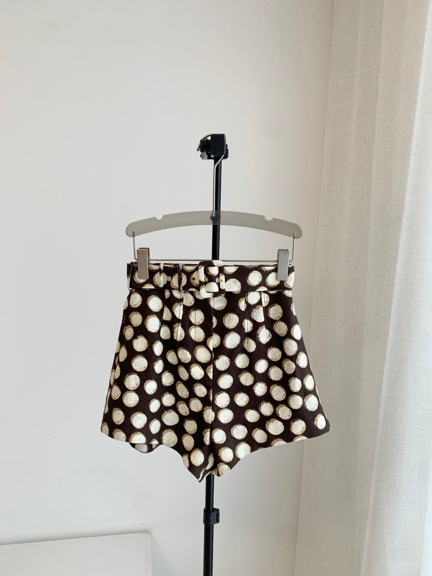 Alemais Women Retro Balloon Sleeve Blouse High Waist Shorts Polka‑dot Co‑ord Outfit 2607059AL